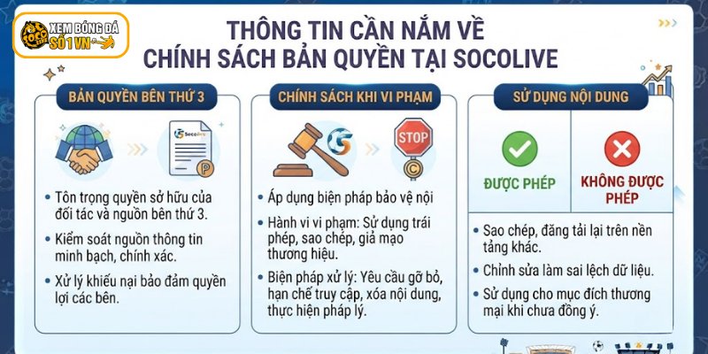 Thông tin cần nắm về chính sách bản quyền tại Socolive